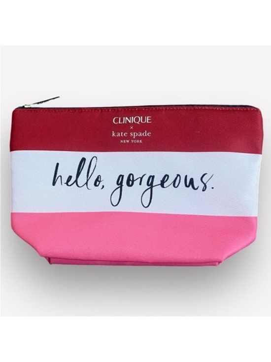 kate spade Handbags - kate spade Cosmetic Pouch in Red, White & Pink - 'hello, gorgeous.'